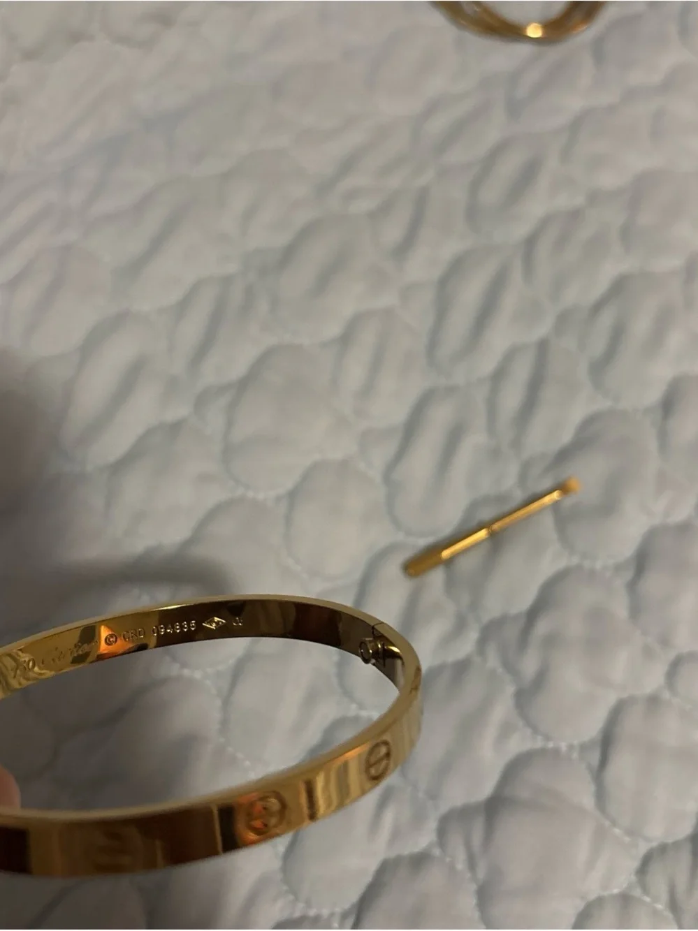Gold Screw-Detail Bangle Bracelet with Mini Screwdriver